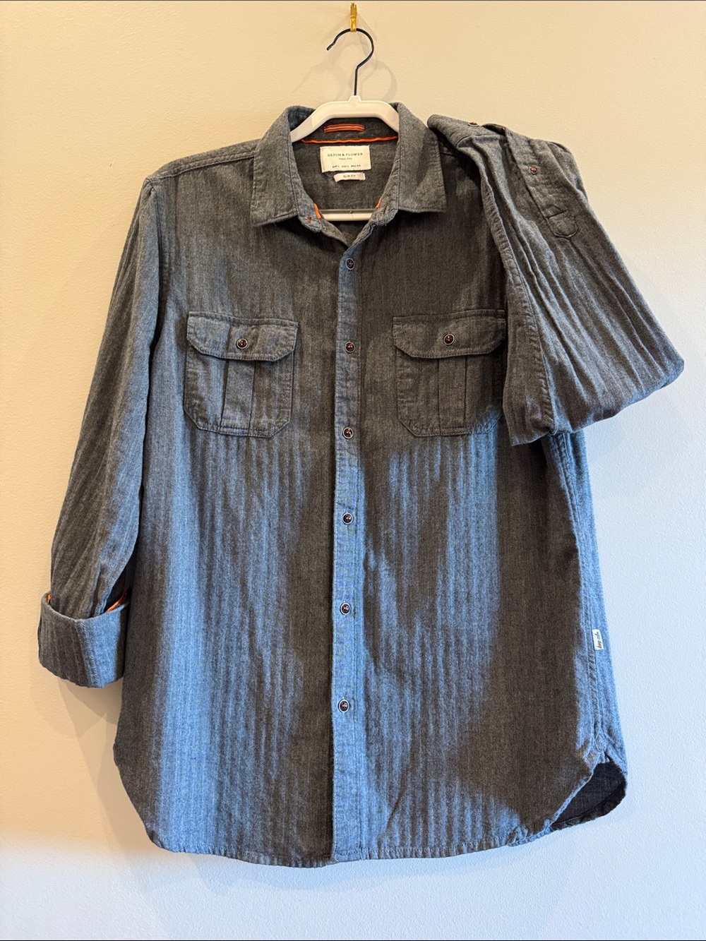 Denim & Flower Gray Button-Down Shirt